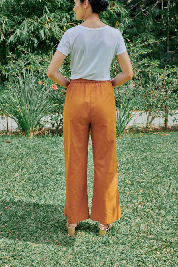 Shea Brown Linen Pants for Women