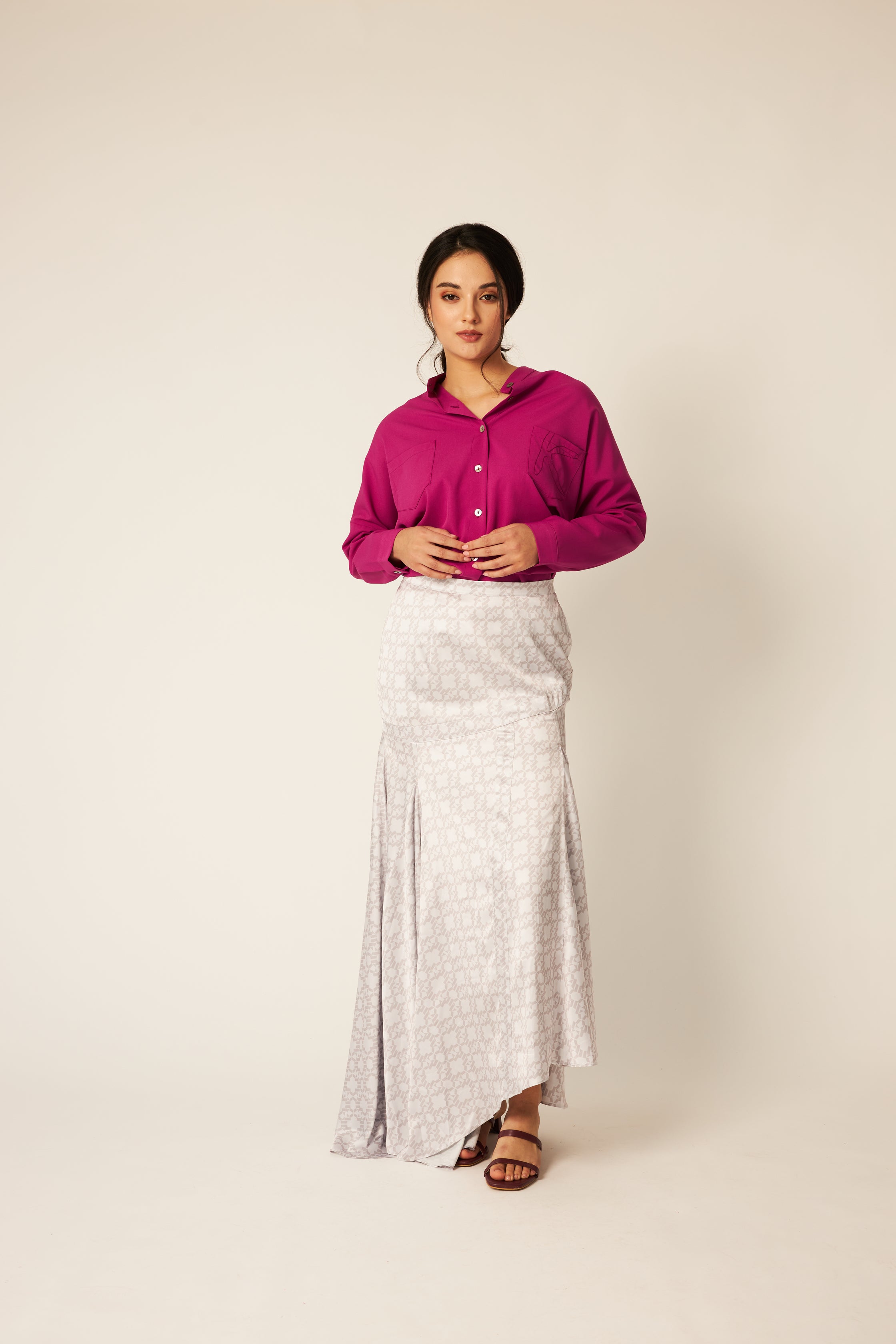 Serena Grey Asymmetrical Skirt