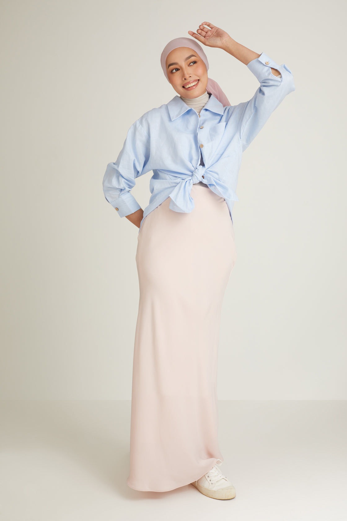  Cariño Soft Pink Bias Skirt