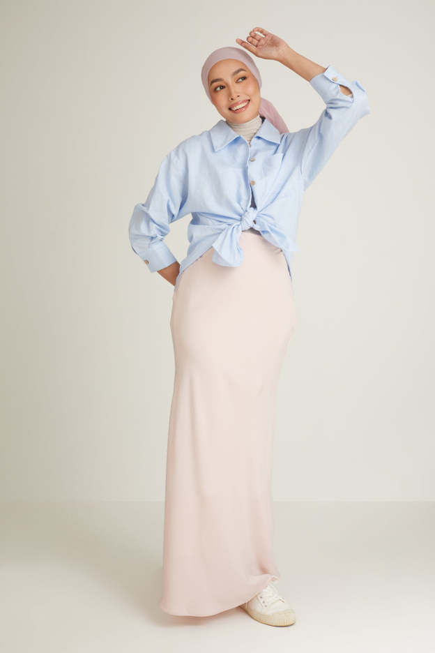  Cariño Soft Pink Bias Skirt