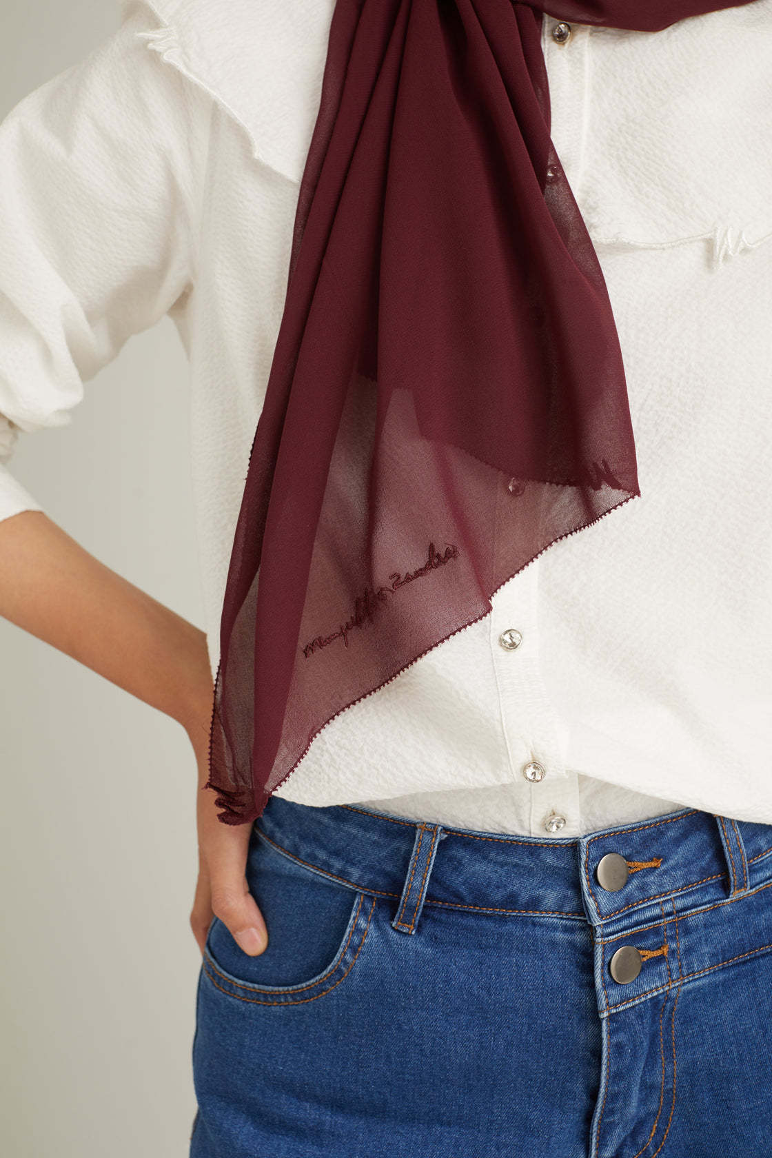 Cacia Plum Chiffon Shawl 