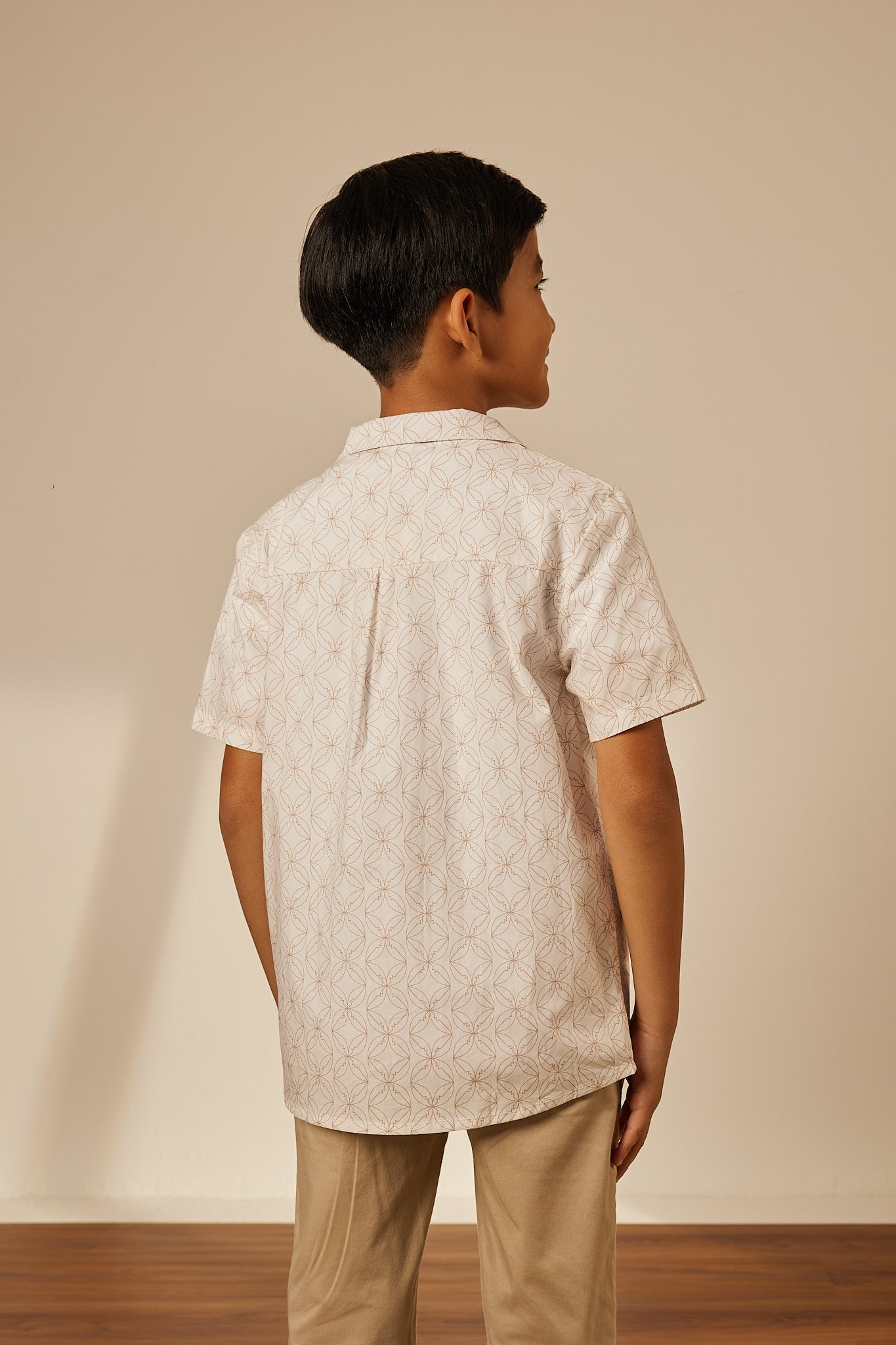 Mini Andika Nude Collared Button-Up Shirt