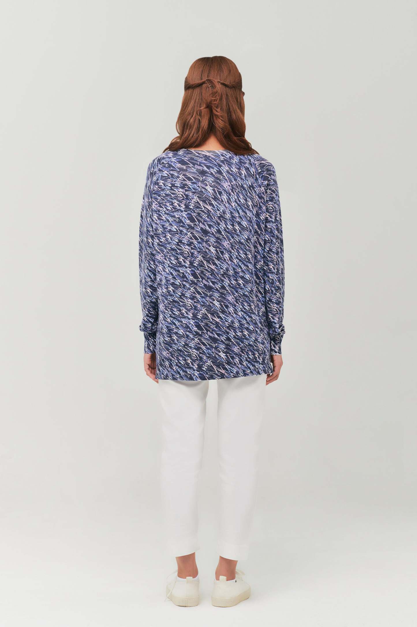 Maeve Navy Blue High Neck Wool Top