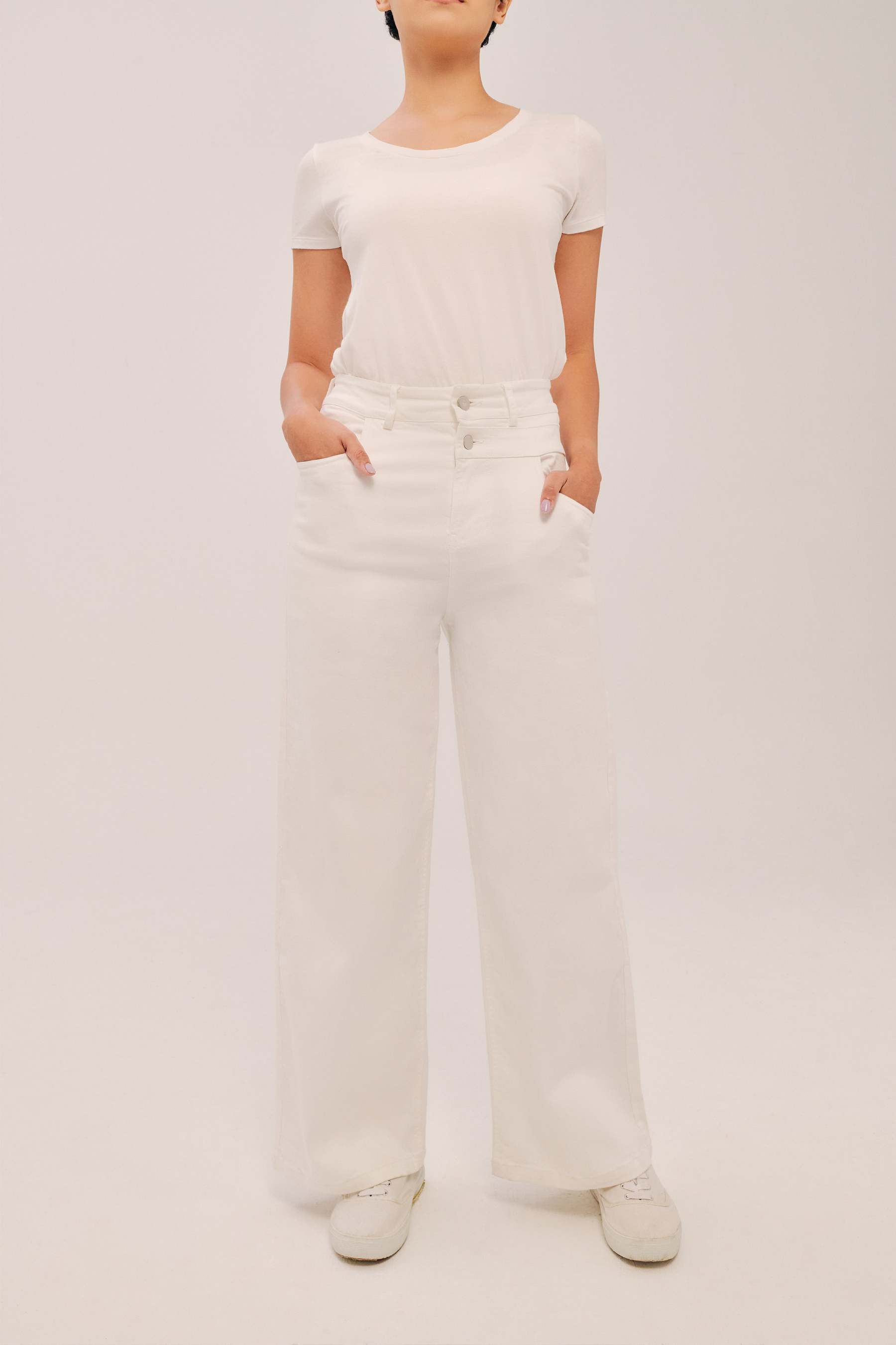 Good Off White Wideleg Silhouette Jeans