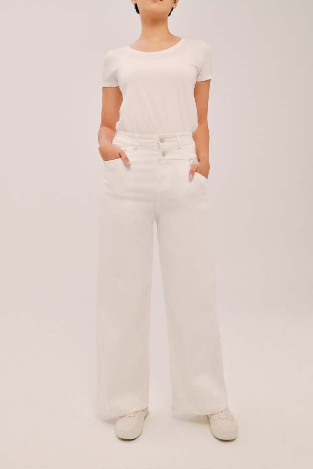 Good Off White Wideleg Silhouette Jeans