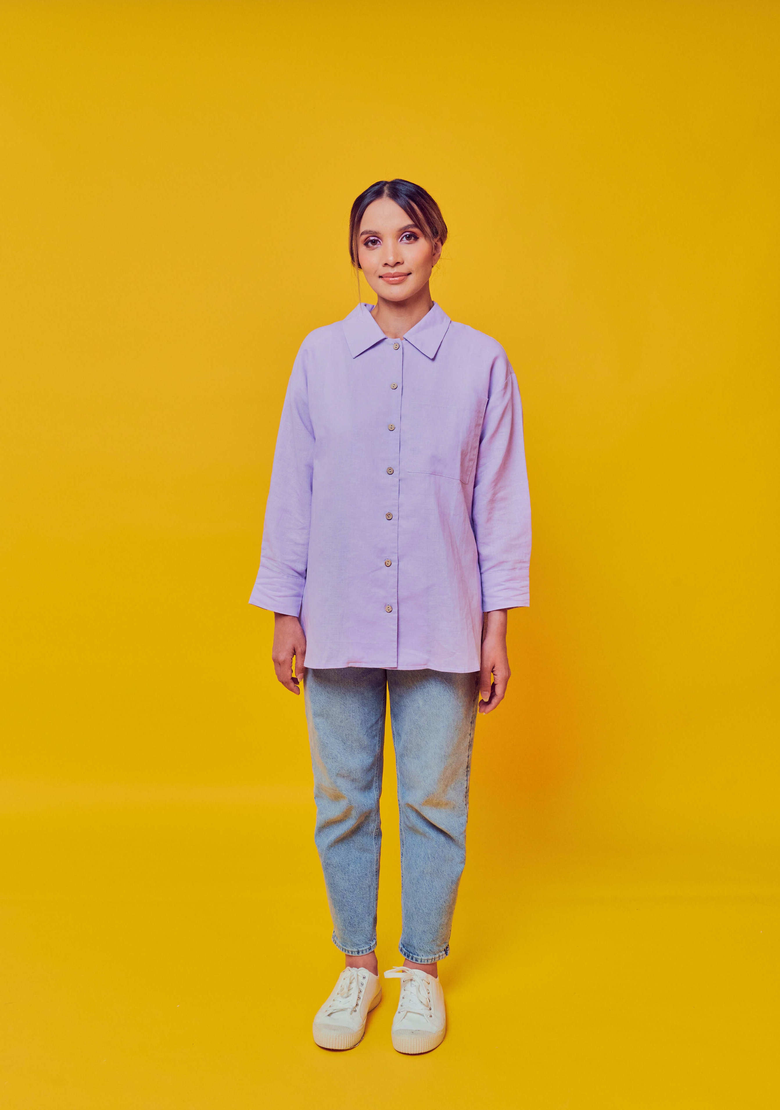 Rhu Lilac Collar Linen Shirt