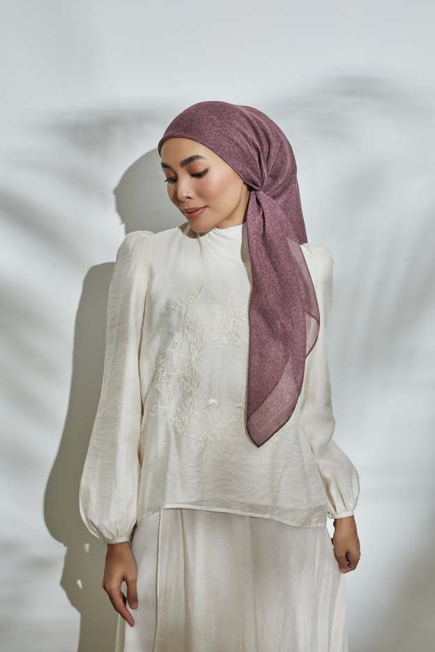 Flown Away Burgundy Square Scarf