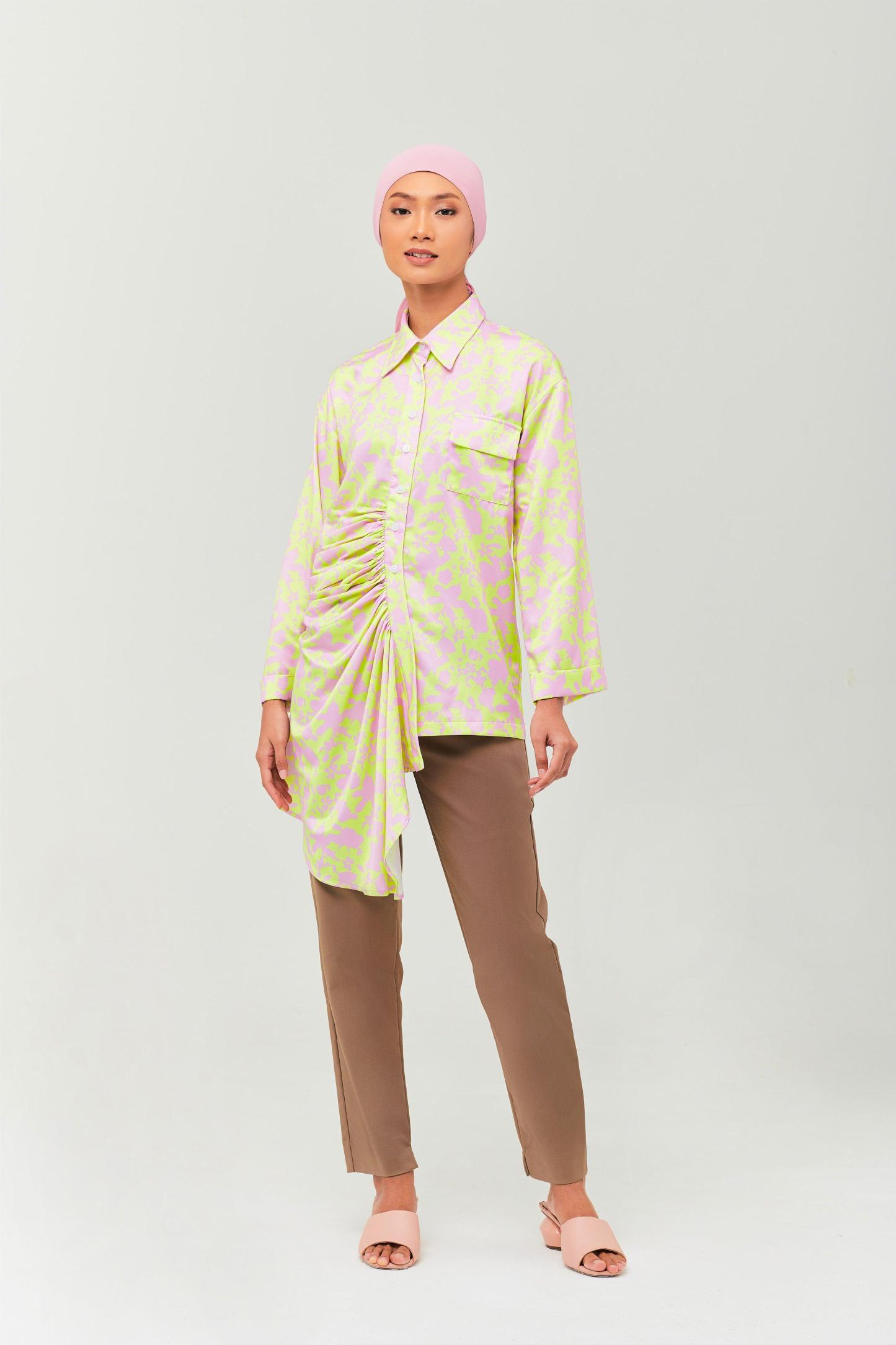 Lime Daffodil Ruched Top - Mimpikita