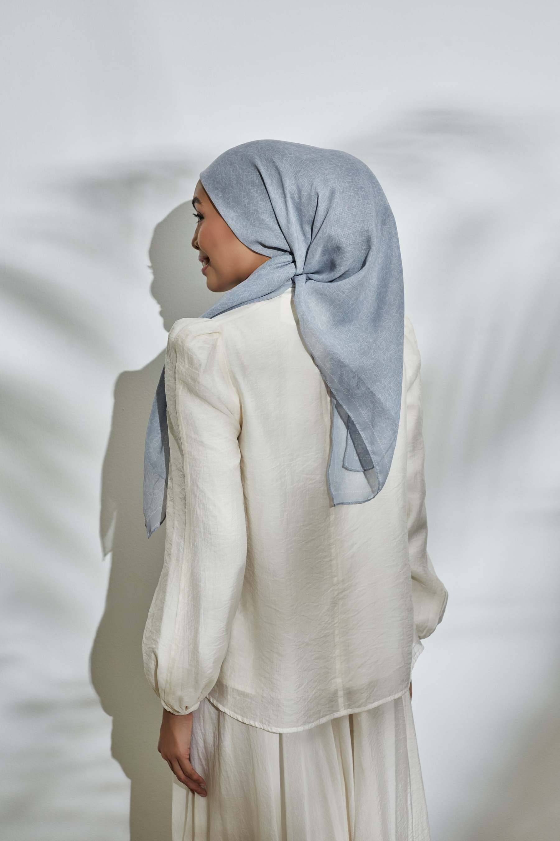 Flown Away Greyish Blue Square Scarf