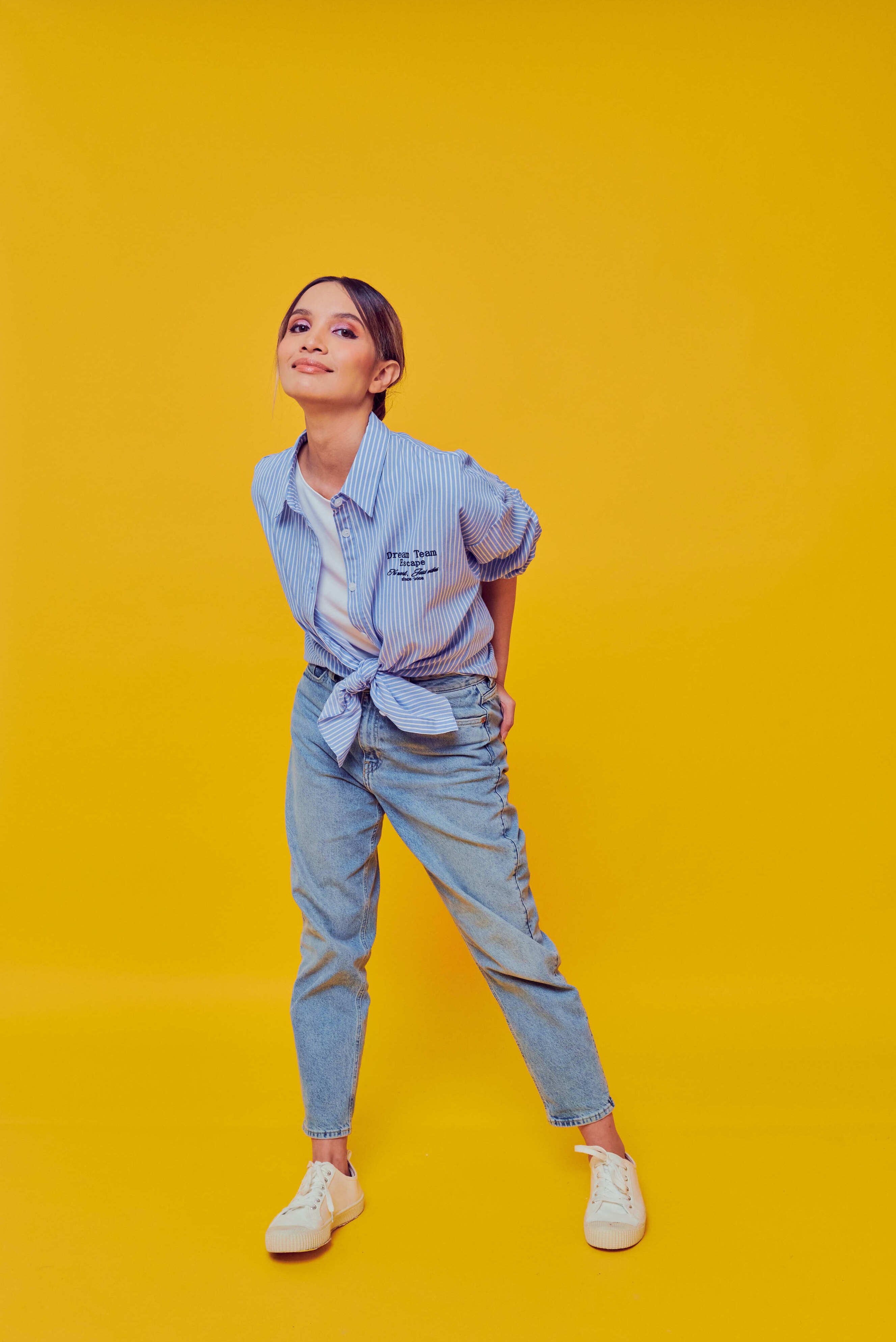 Dream Team Blue Oversized Striped Shirt