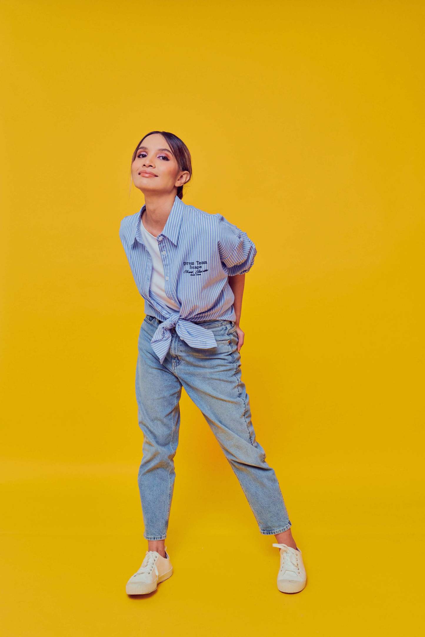 Dream Team Blue Oversized Striped Shirt