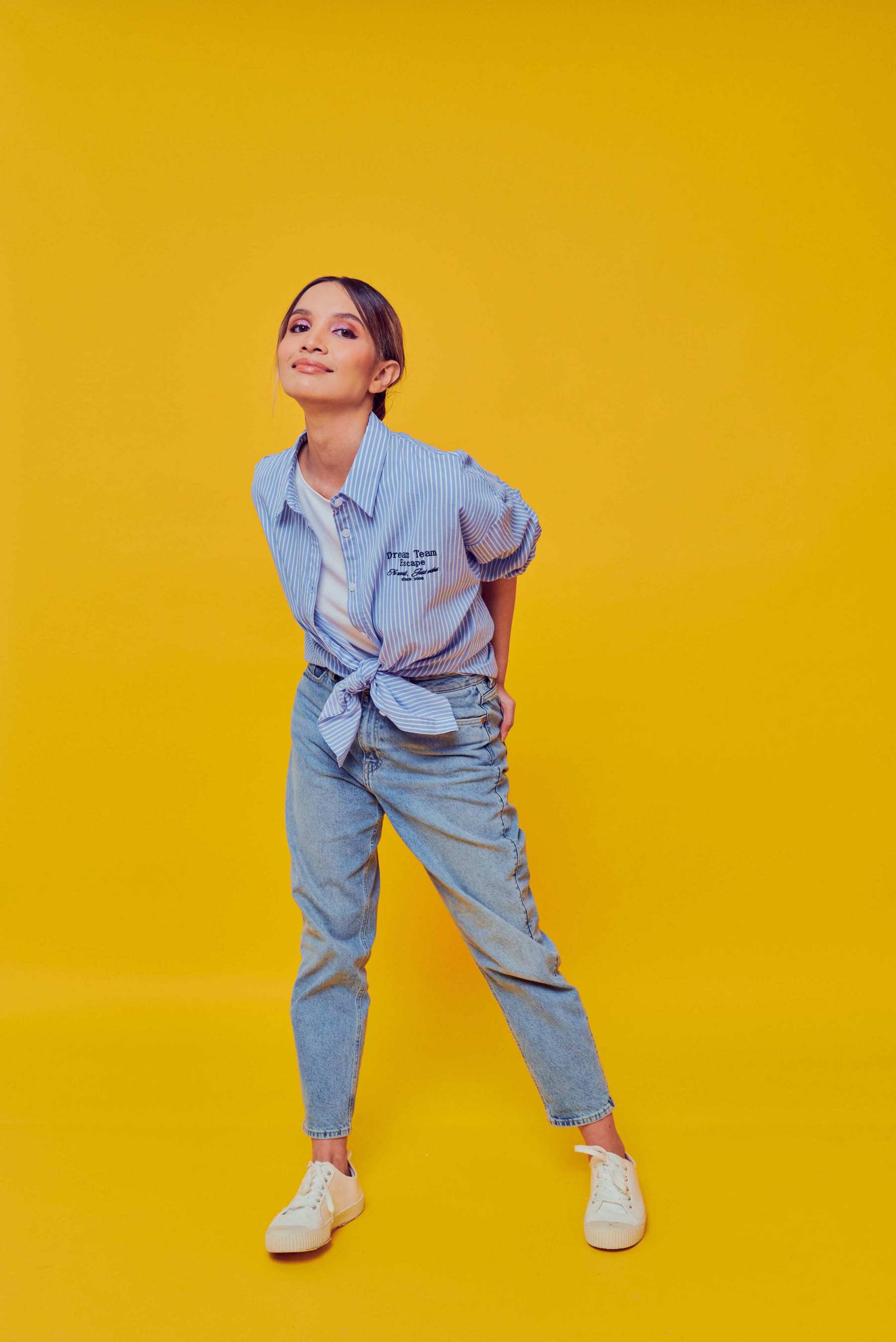 Dream Team Blue Oversized Striped Shirt
