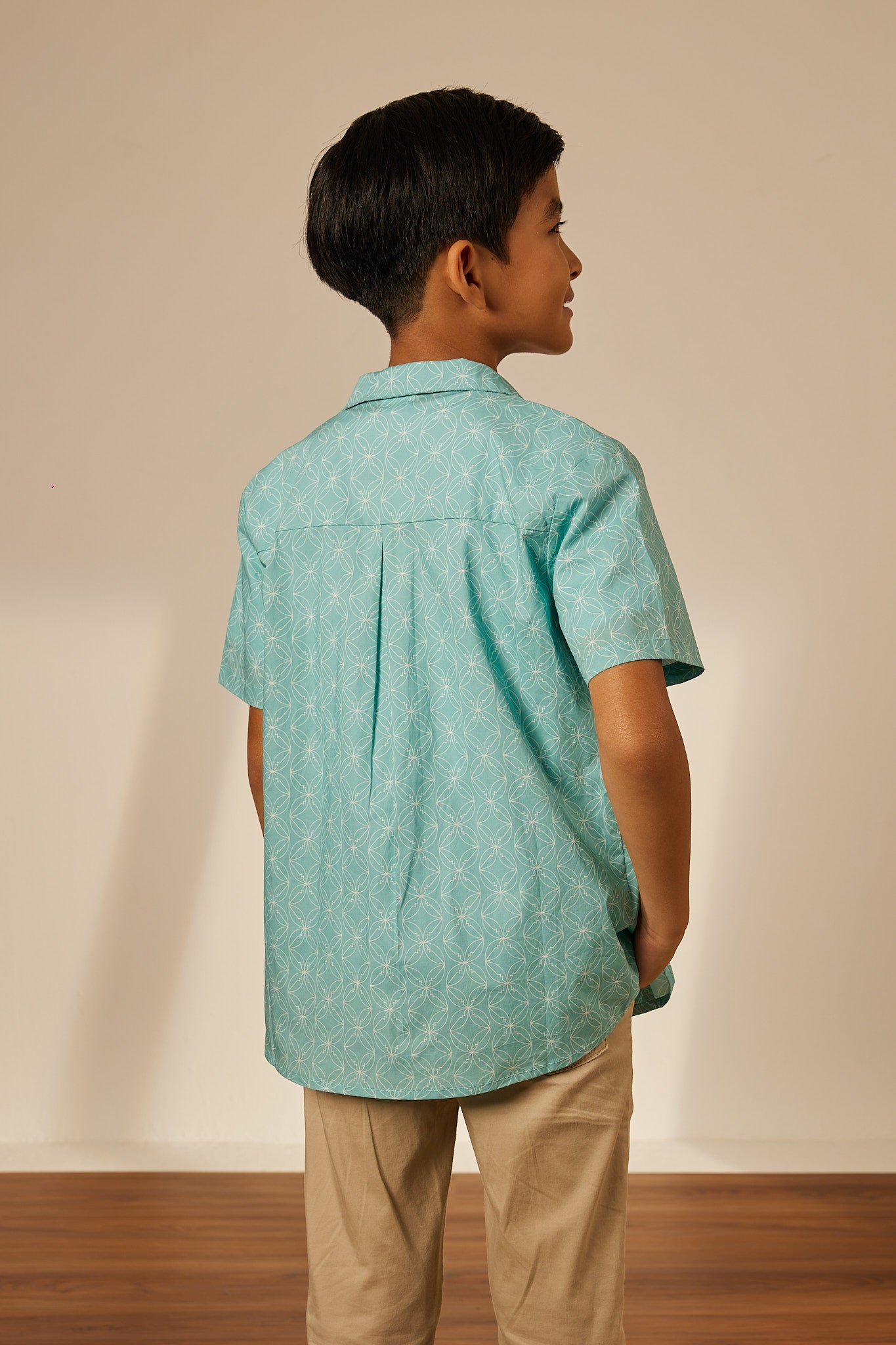 Mini Andika Baby Blue Collared Button-Up Shirt