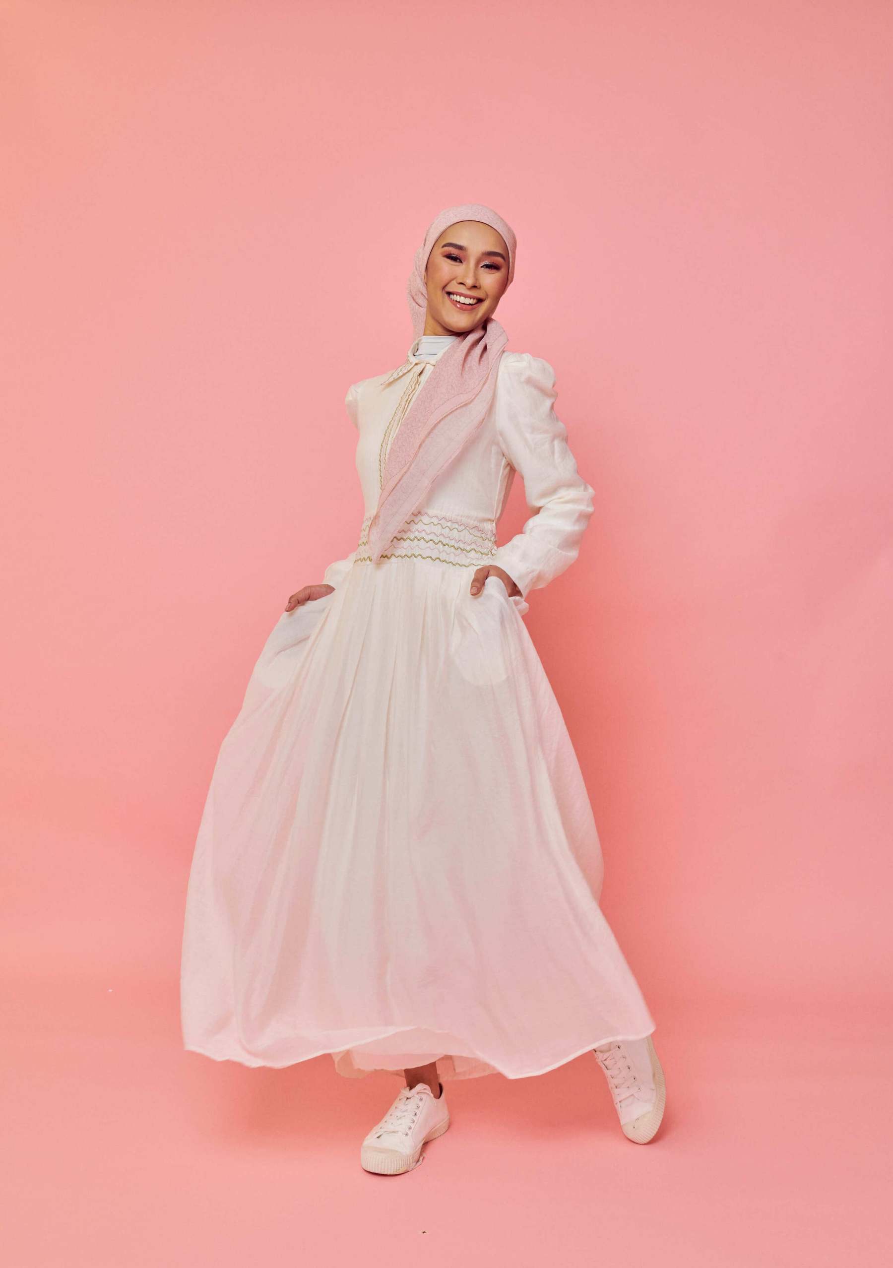 Odilia Ivory Collared Long Sleeve Dress