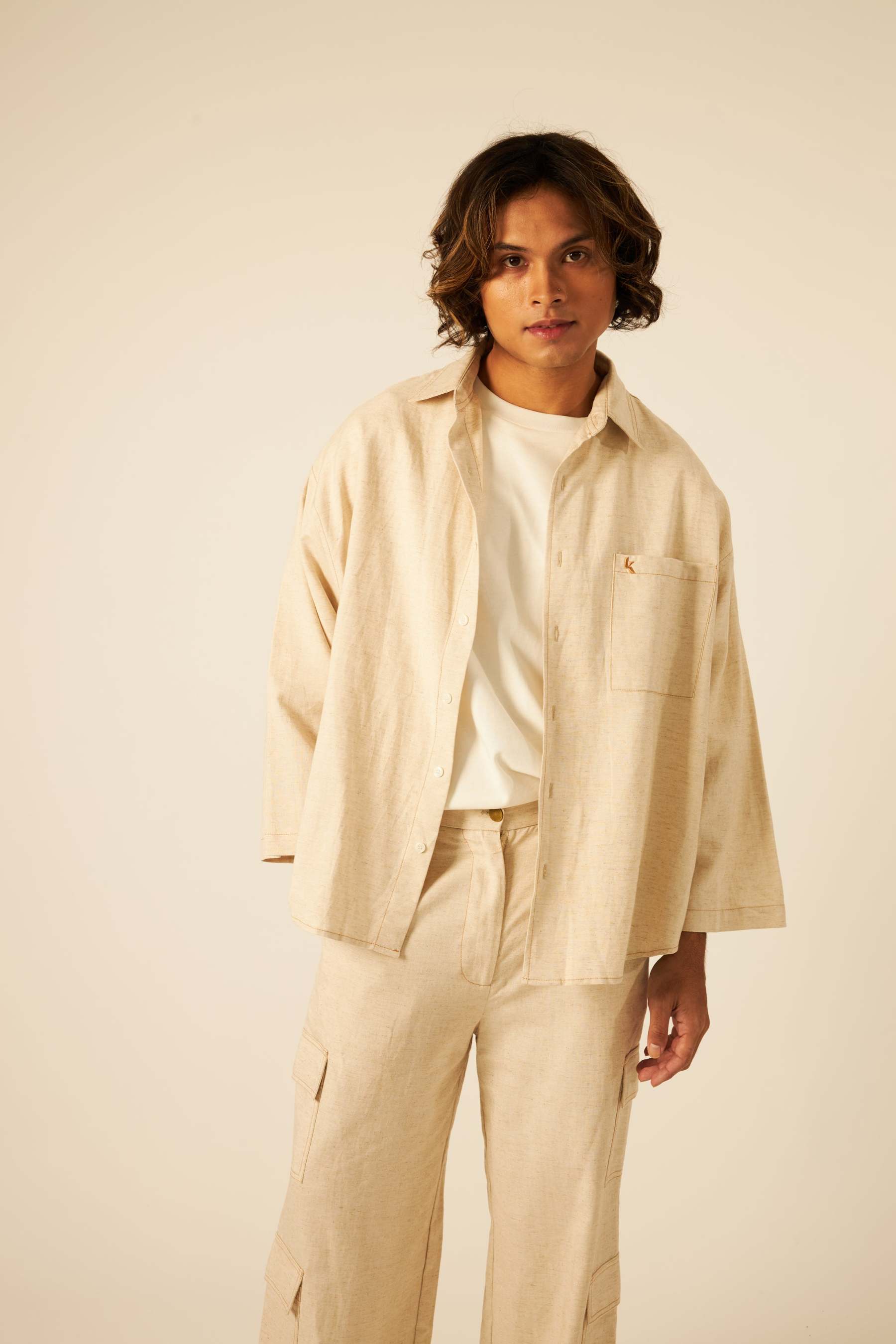 Nude Double Stitched Shirt