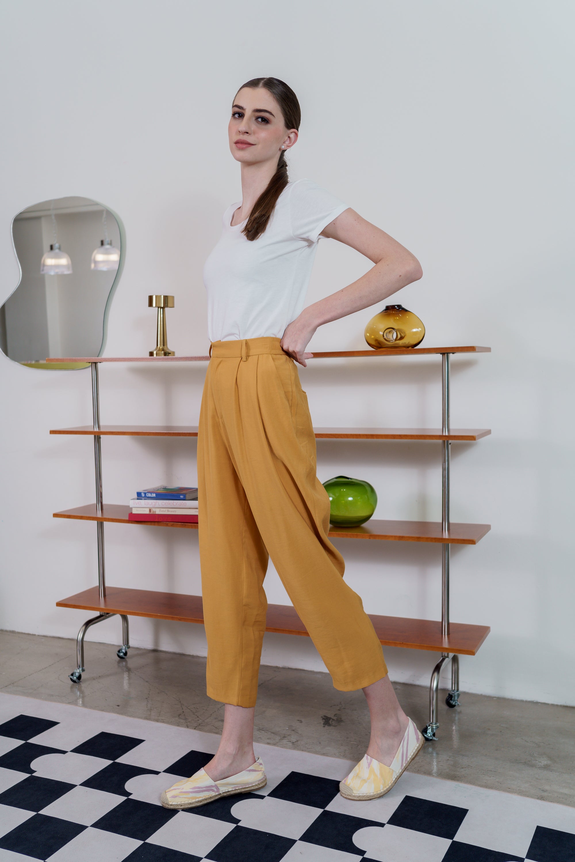 Mustard Tapered Women's Pants 