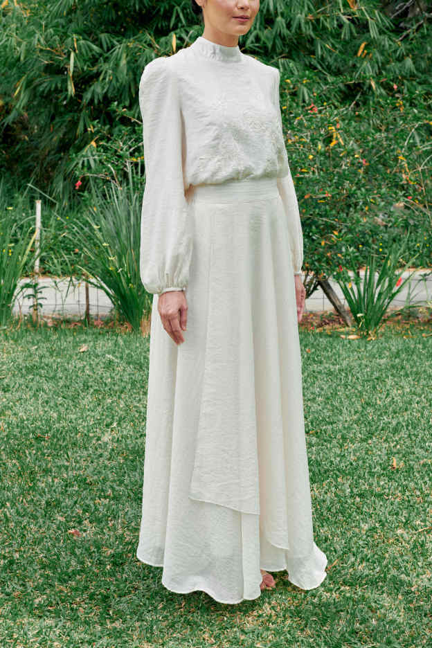 Asha Cream Nude Skirt