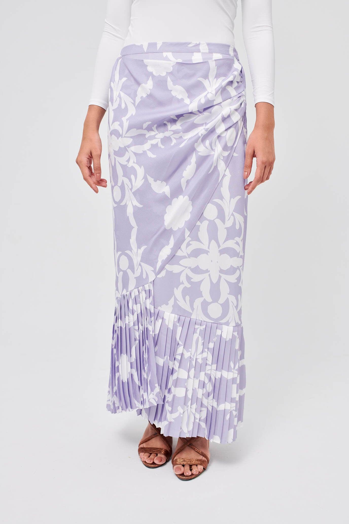 Maria Lilac Pleated Skirt - Mimpikita