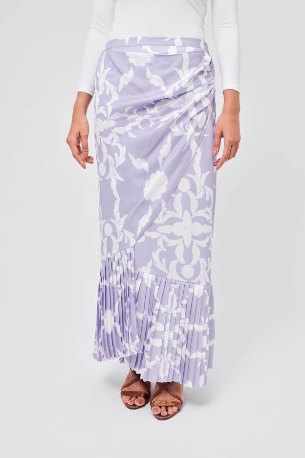 Maria Lilac Pleated Skirt - Mimpikita