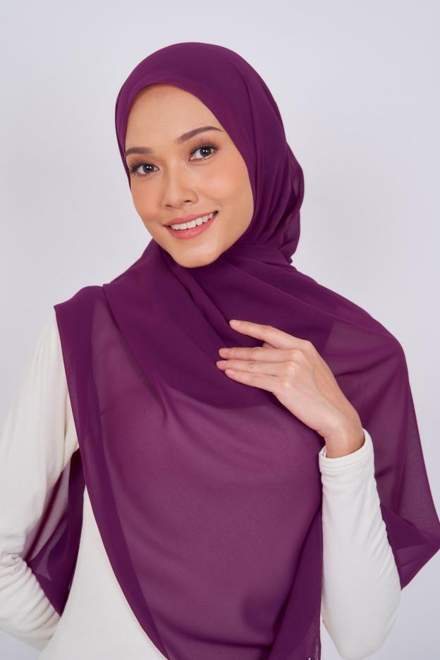 Women's  Chiffon Shawl in Burgundy