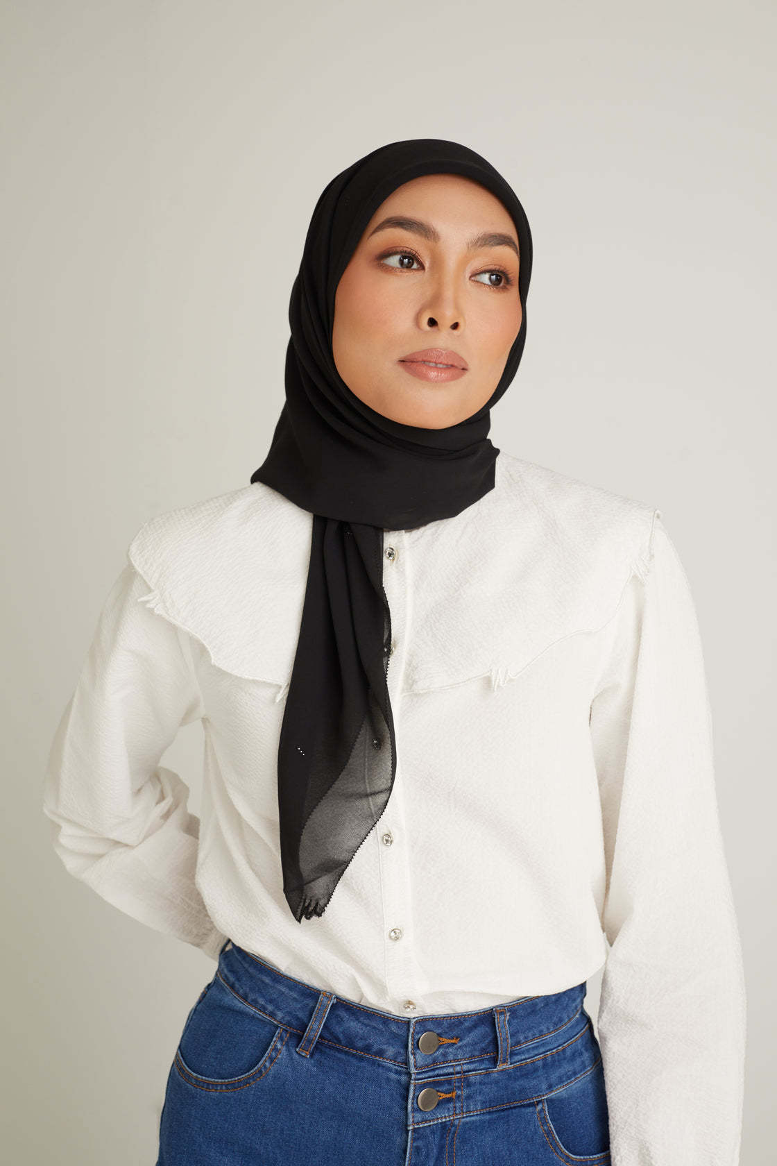 Clara Black Head Scarf