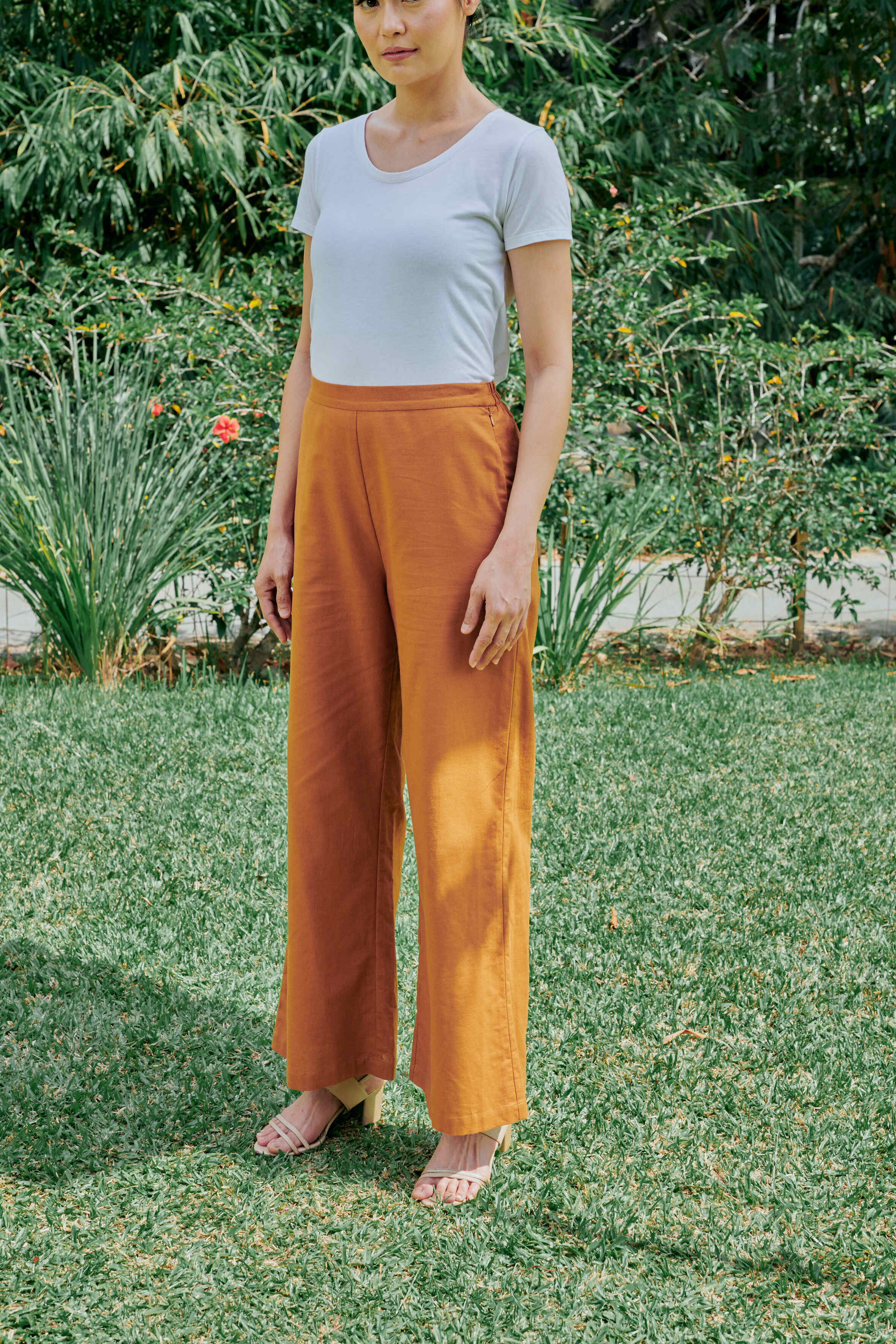 Shea Brown Linen Pants for Women