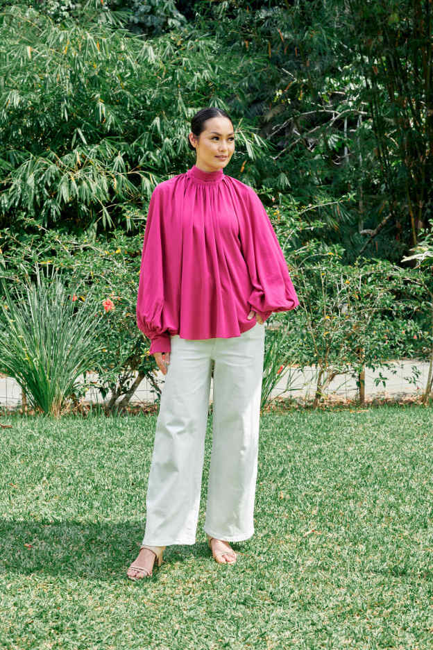 Elsie Magenta Long Sleeve Top