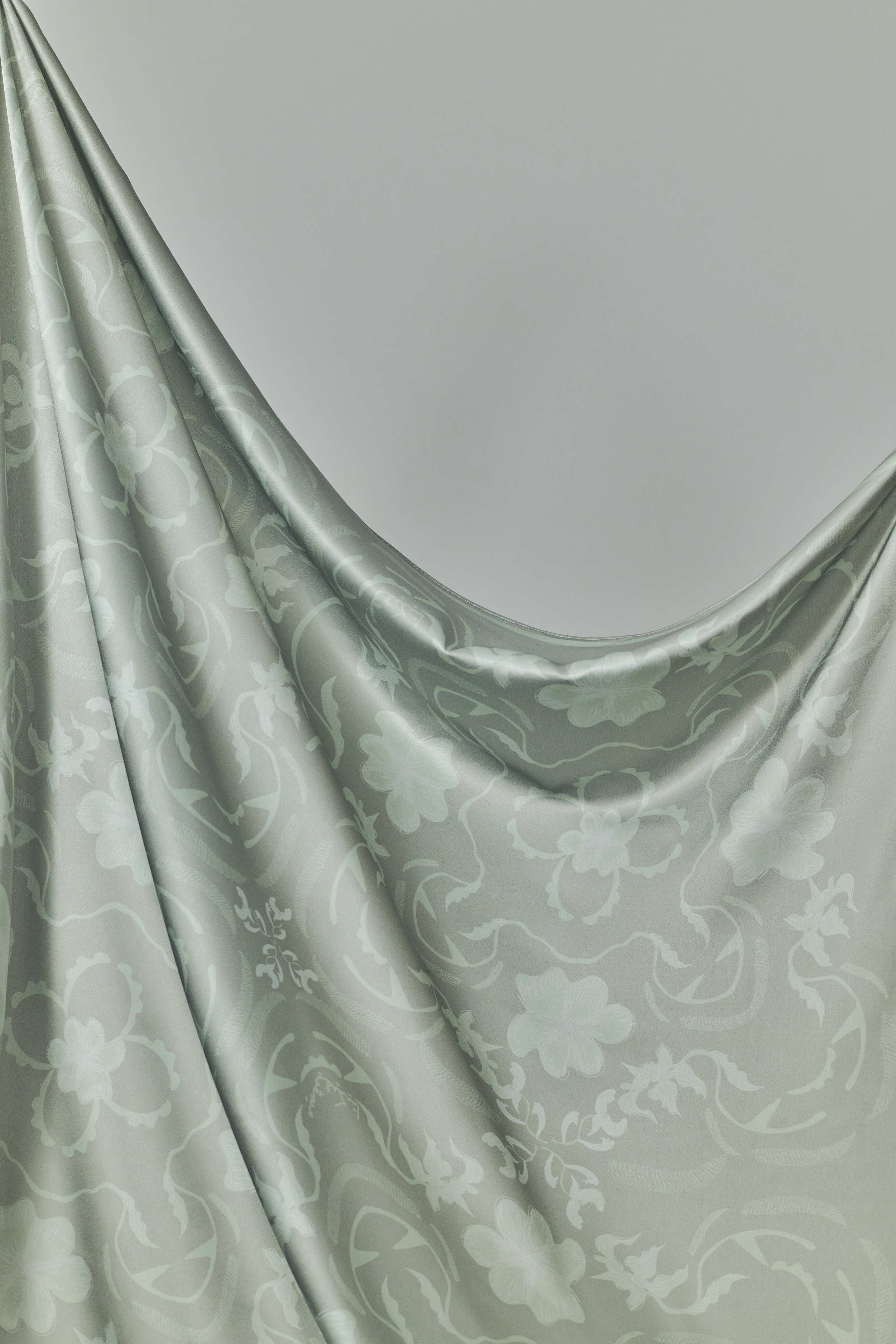 Hanna Sage Green Satin Square Scarf