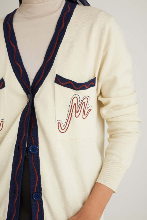 Chéri Ivory Wool Cardigan for Women