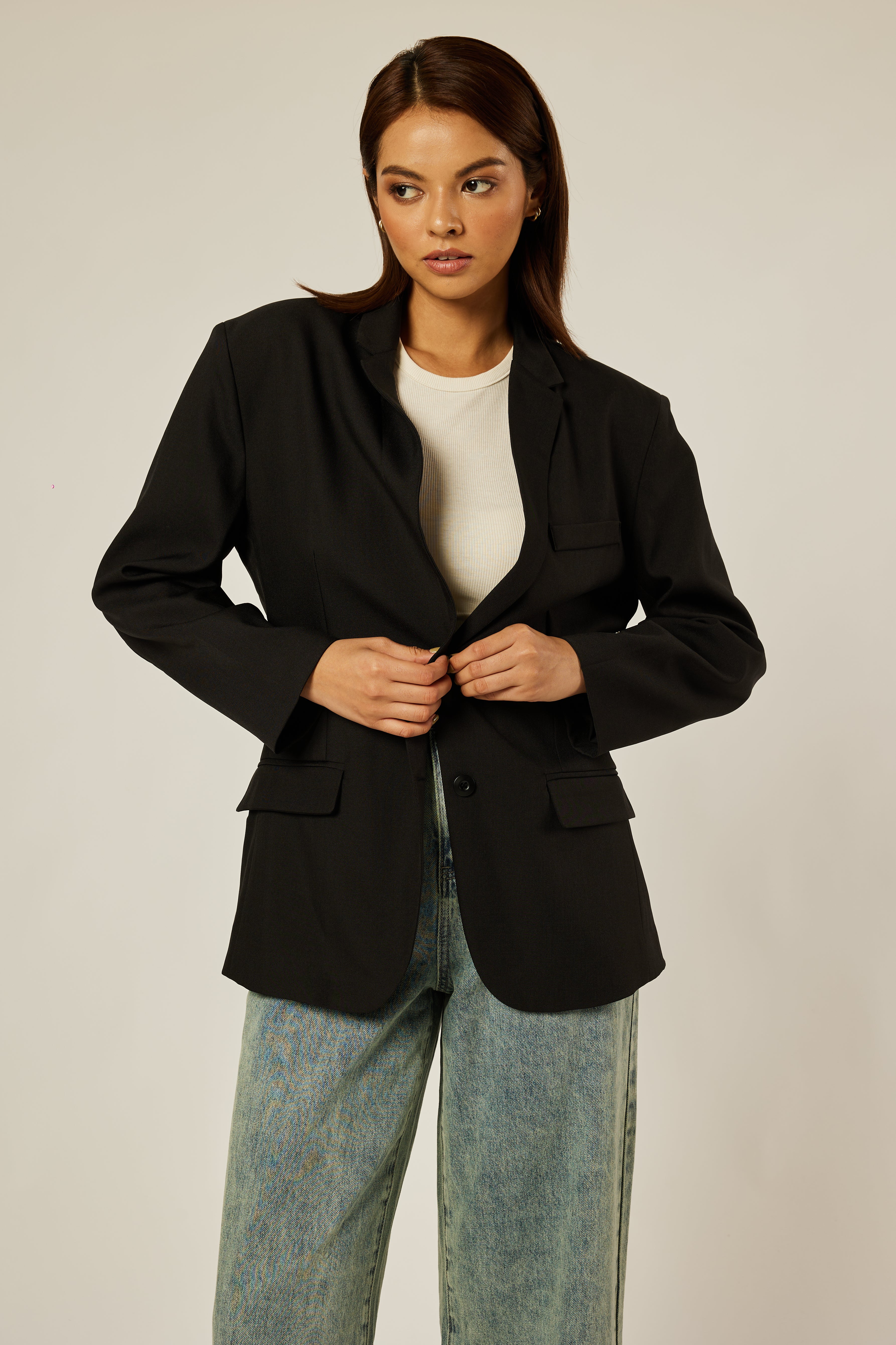 Camille Black Oversized Blazer