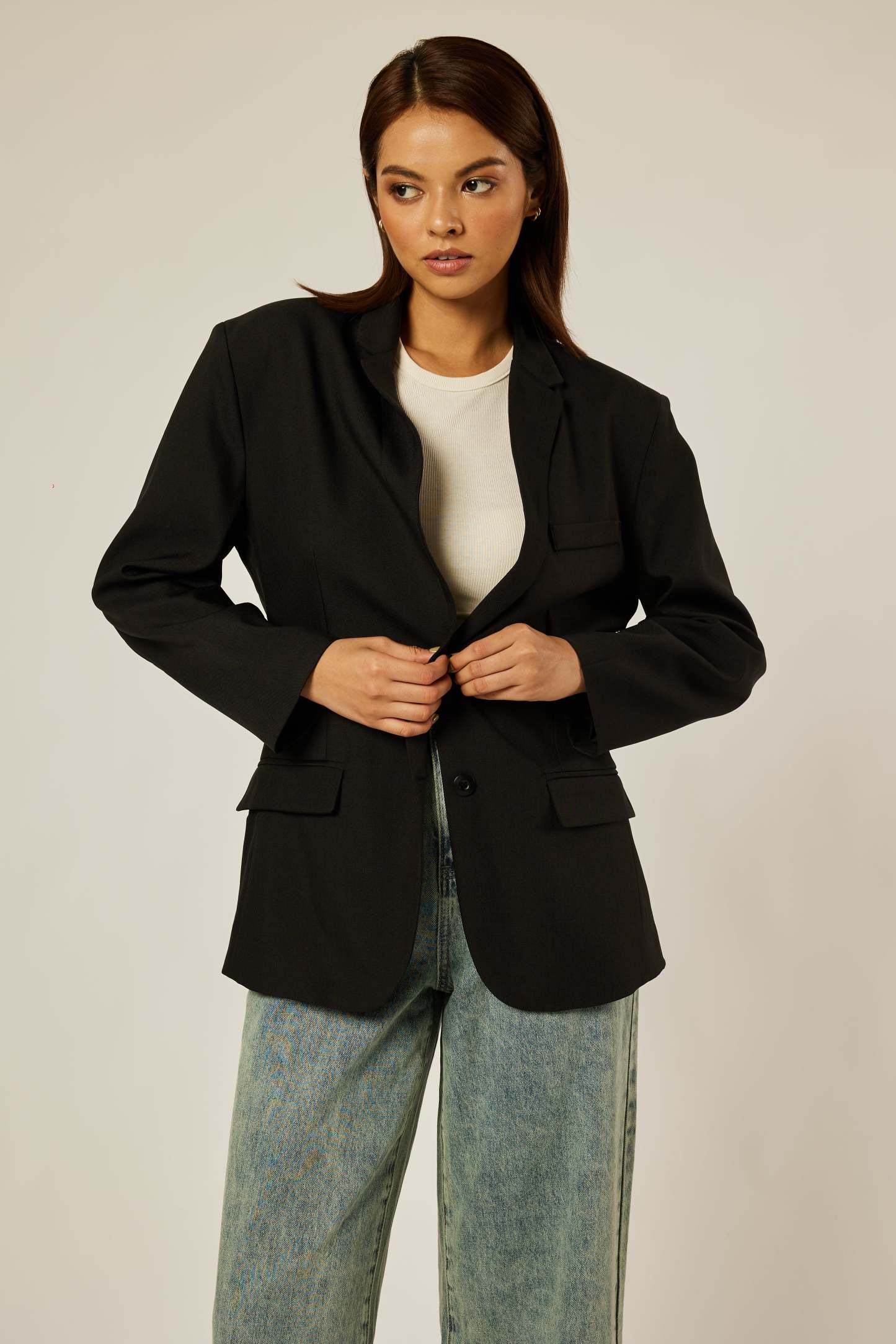 Camille Black Oversized Blazer