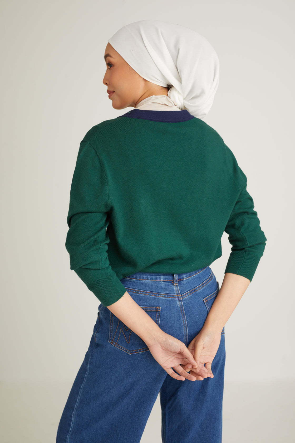 Chéri Emerald Green Wool Cardigan for Women