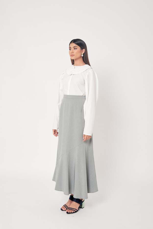 Grey Side Bias Skirt