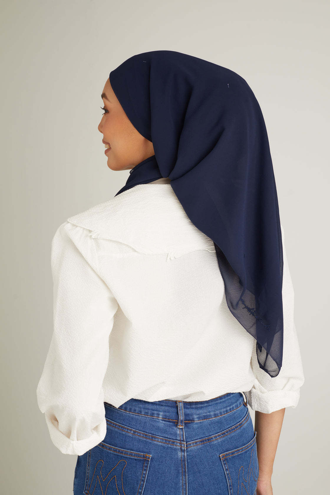 Clara Navy Blue Head Scarf