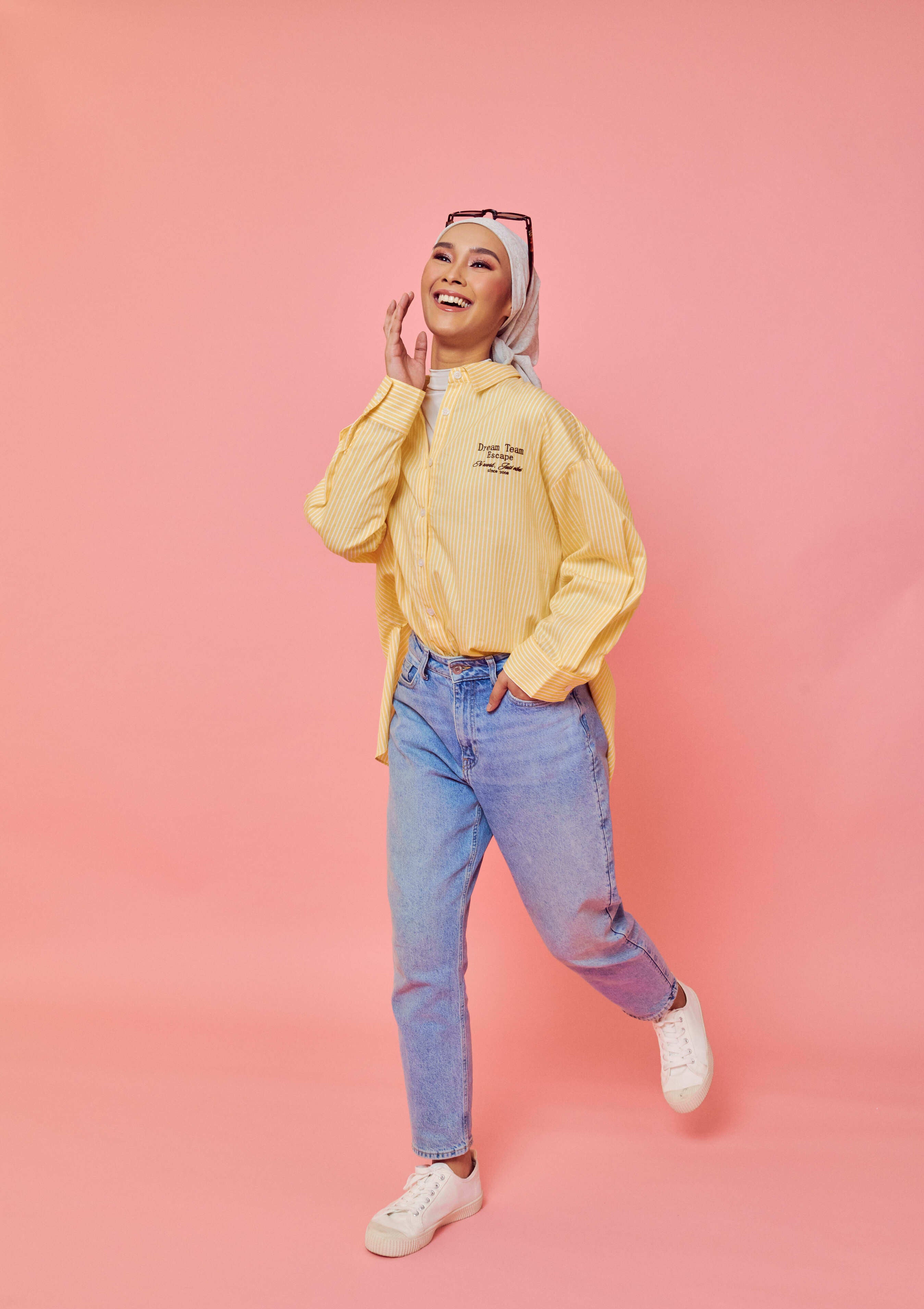 Dream Team Yellow Oversized Striped Shirt
