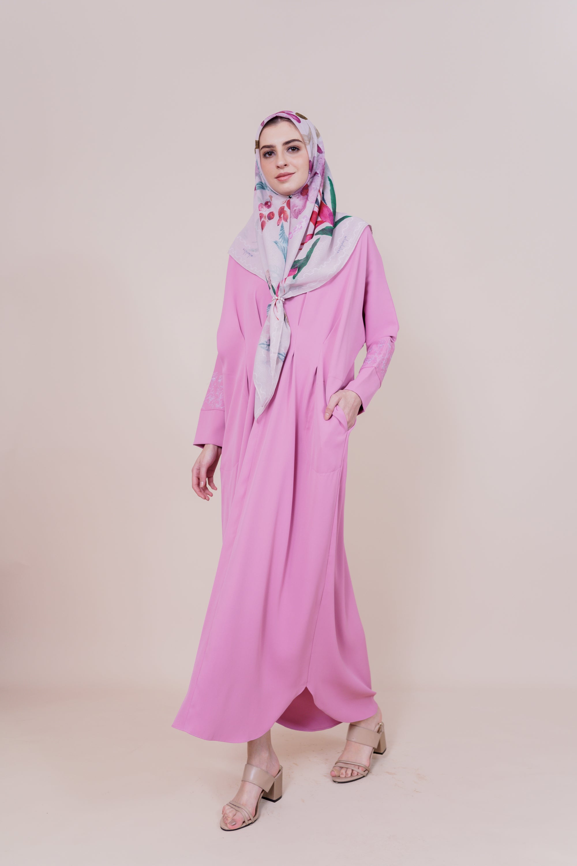 Medina Embroidered Pink Women's Dress
