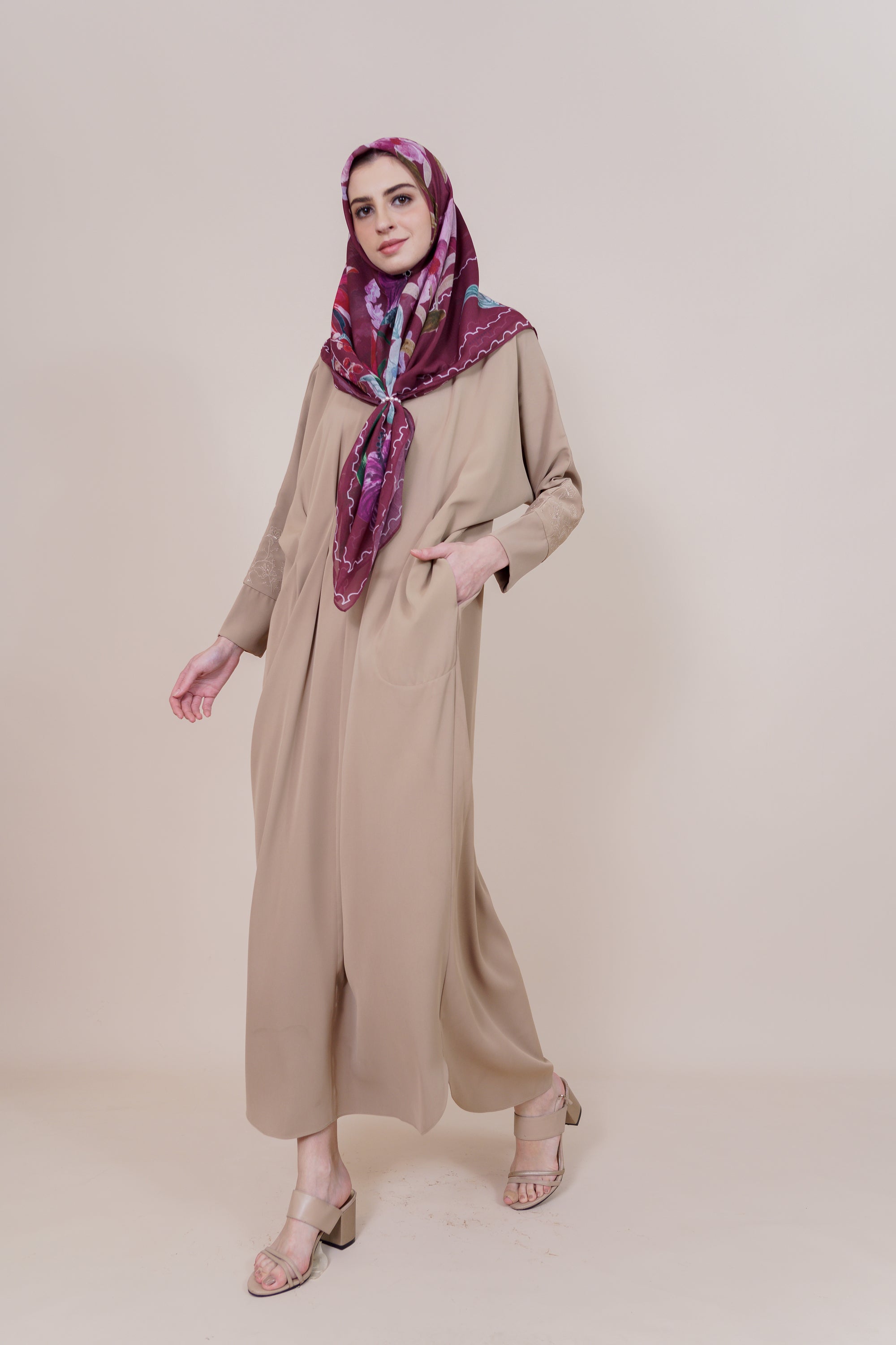 Medina Embroidered Sand Dress