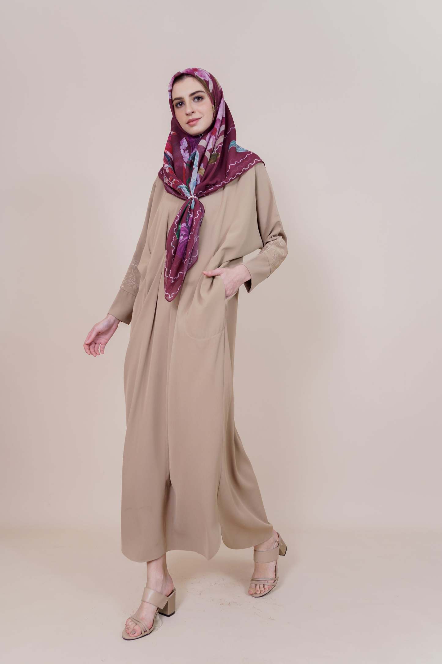 Medina Embroidered Sand Dress