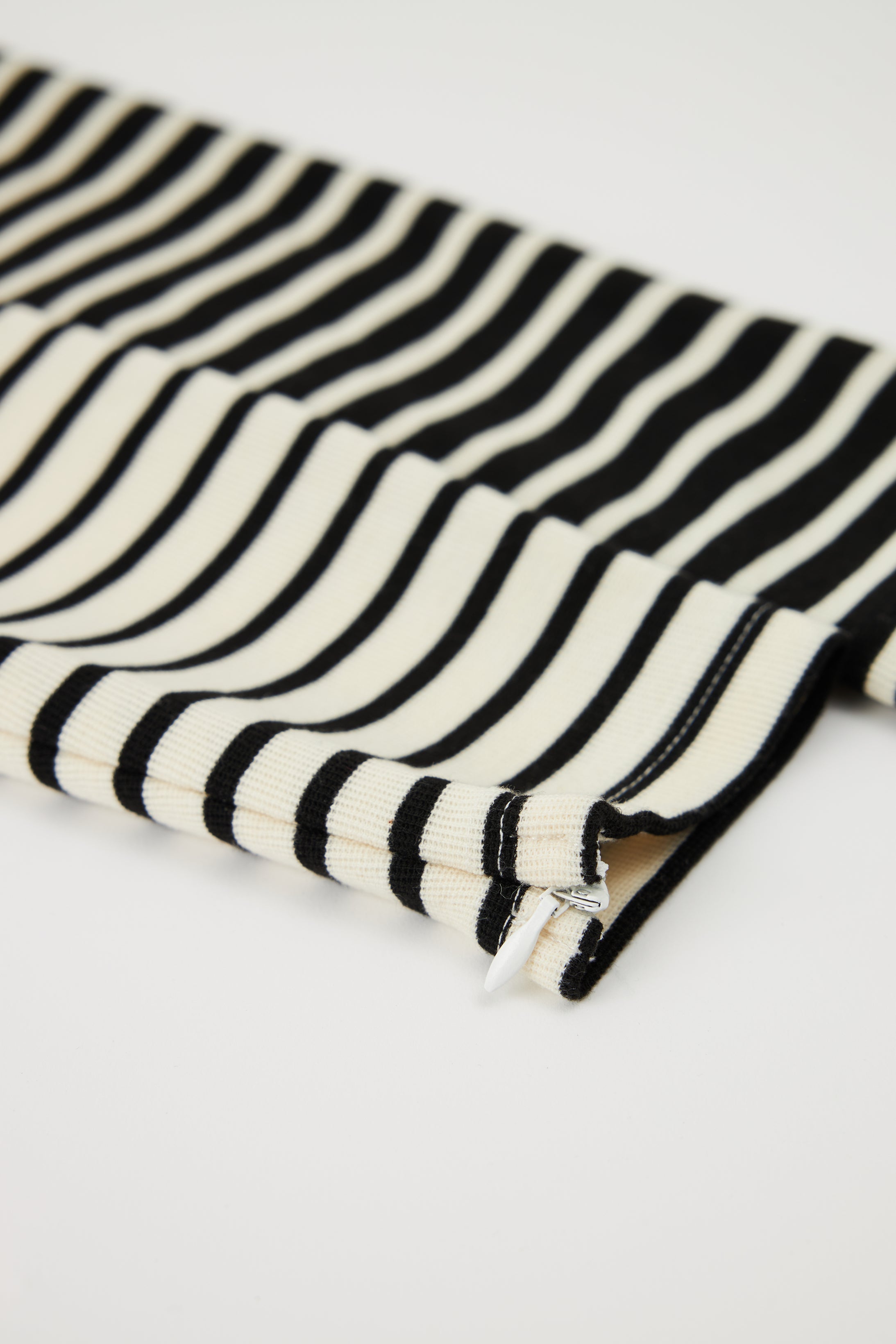 Black Striped Wool Top for Women