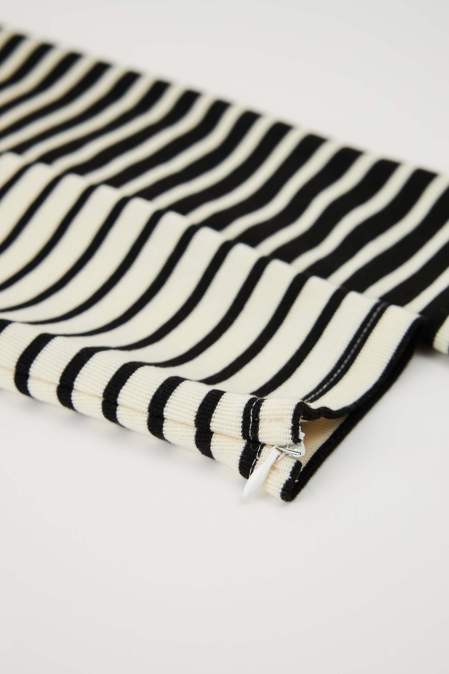 Black Striped Wool Top for Women