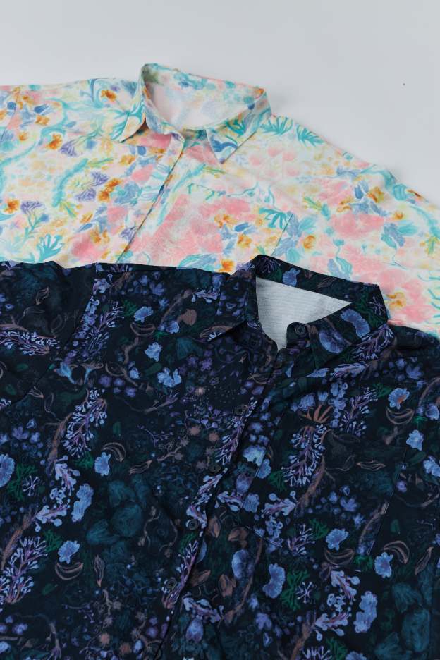 Esme White Printed Shirt with Long Sleeve