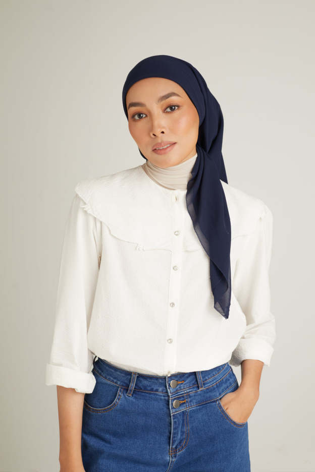 Clara Navy Blue Head Scarf