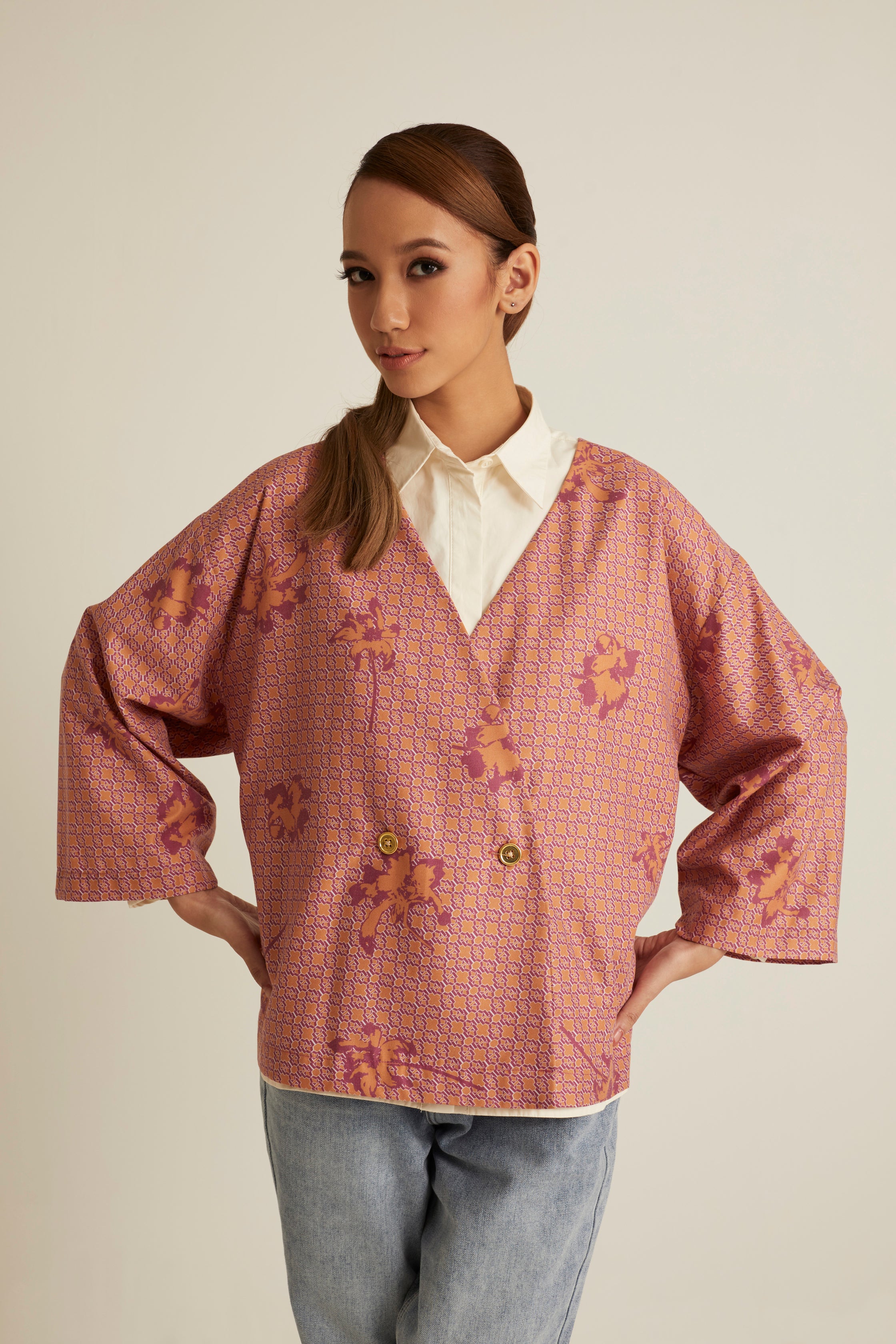 Nara Pink Printed Kimono