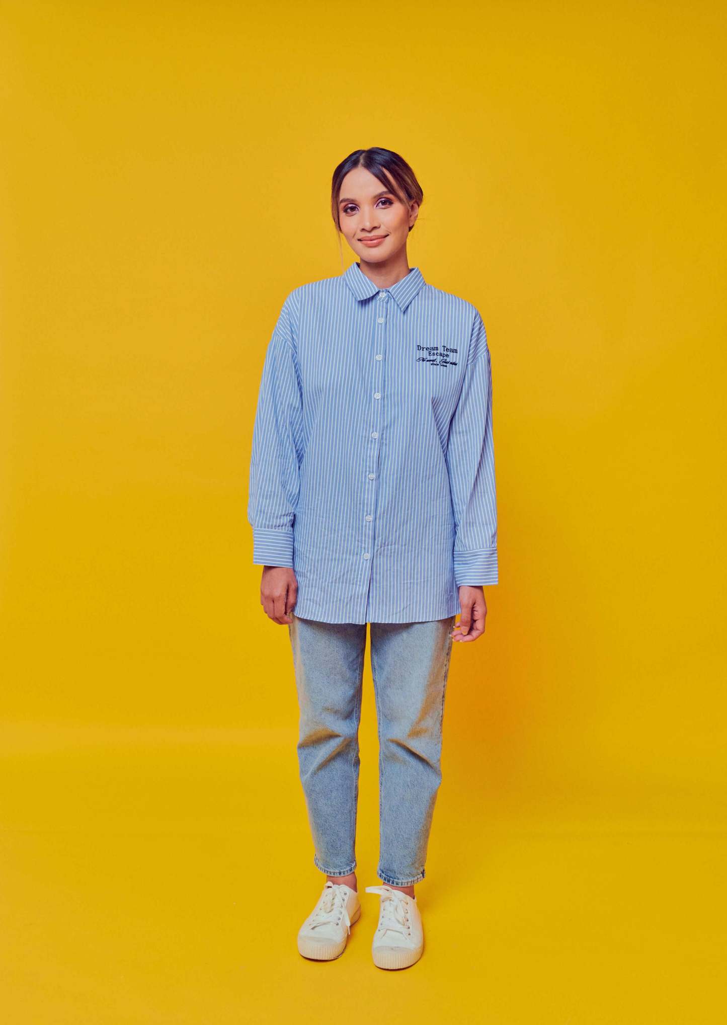 Dream Team Blue Oversized Striped Shirt