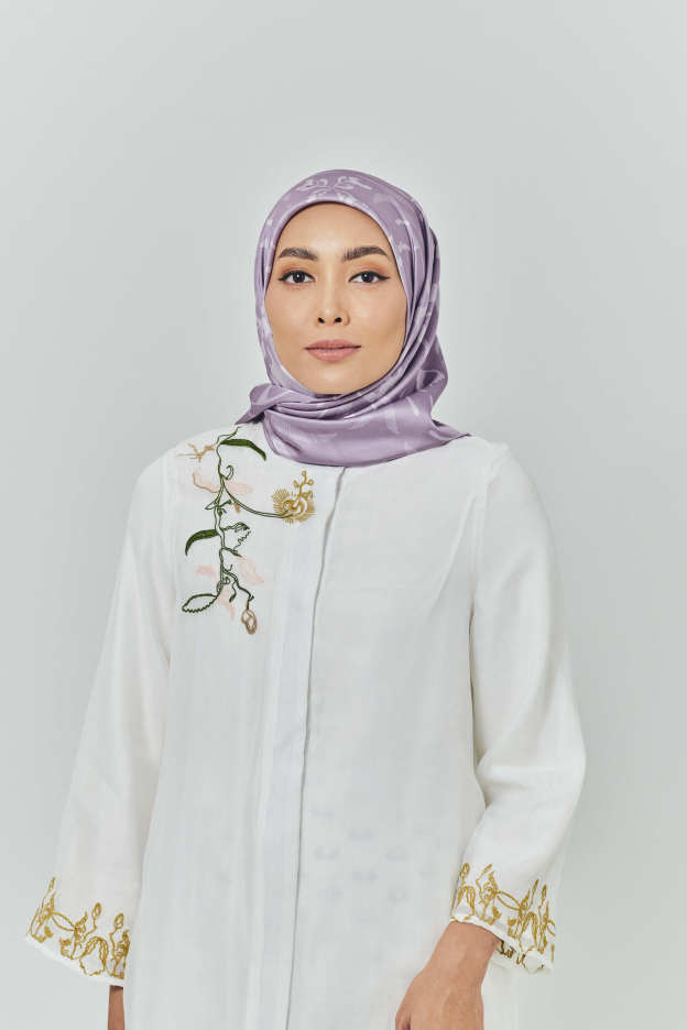 Hanna Purple Satin Square Scarf