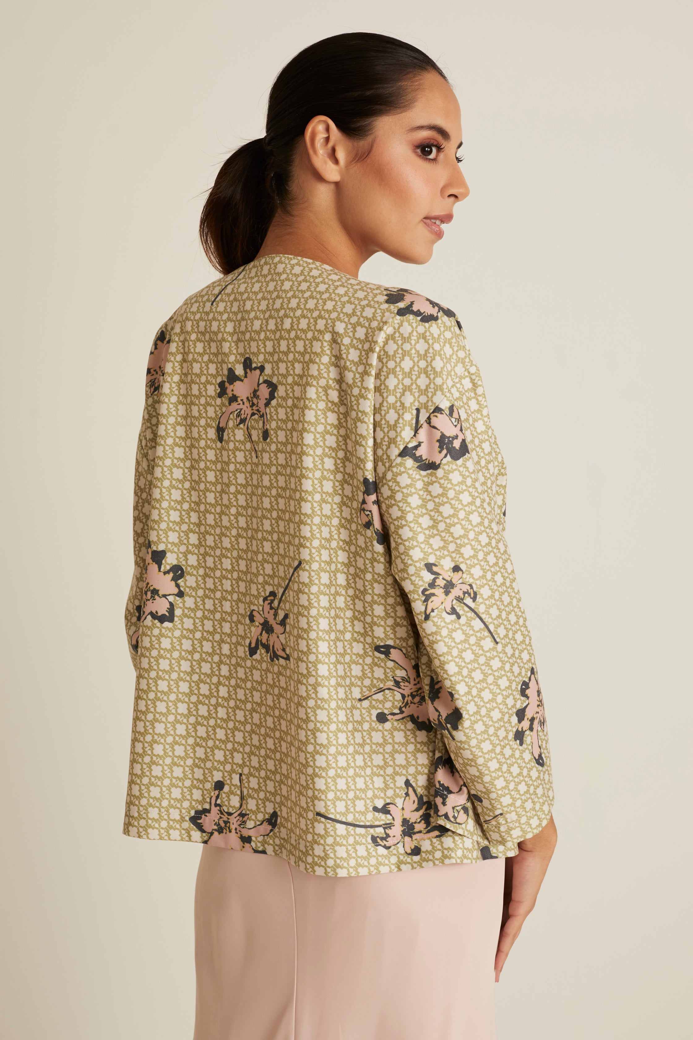 Nara Green Printed Kimono