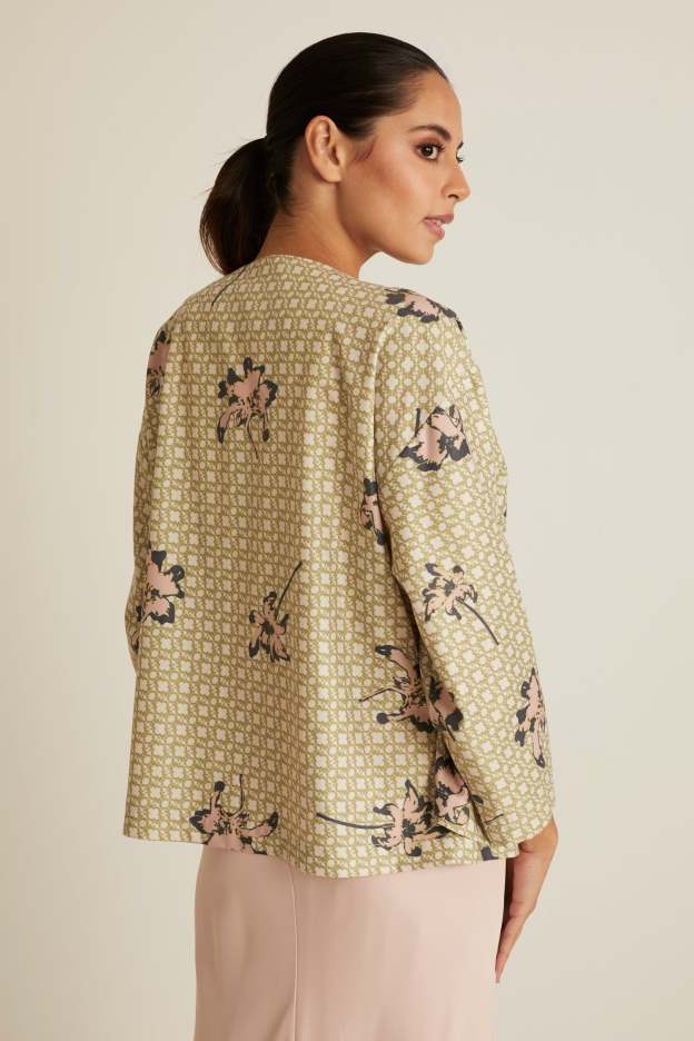 Nara Green Printed Kimono