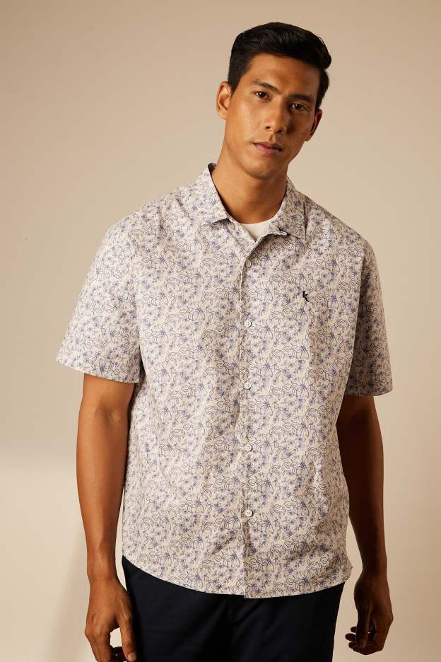 Adi Brown Collared Button-Up Shirt - Men's