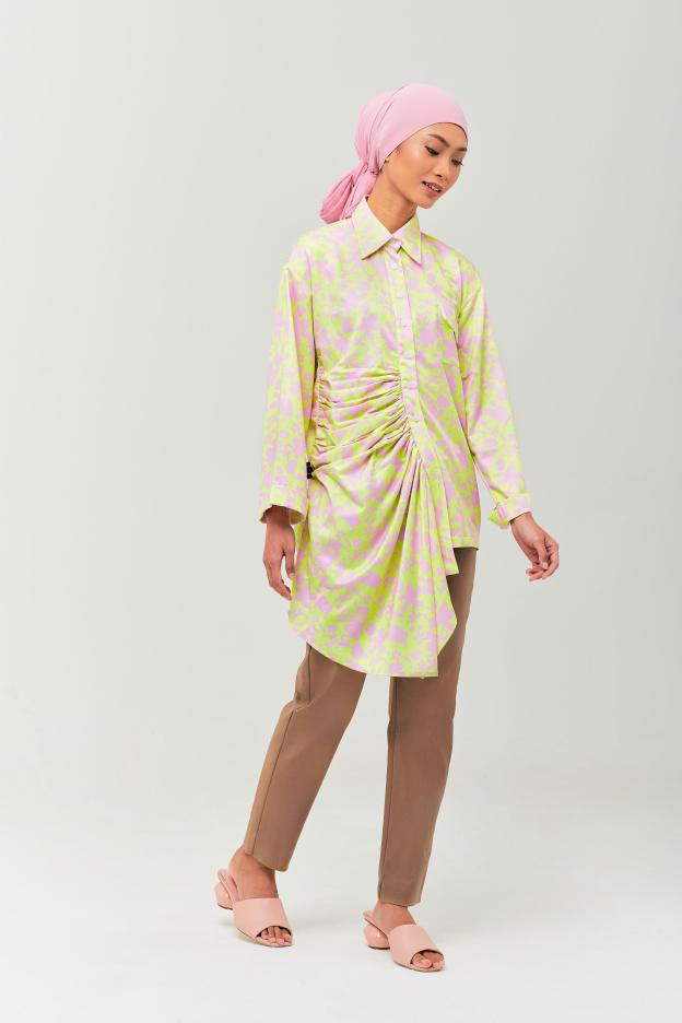 Lime Daffodil Ruched Top - Mimpikita