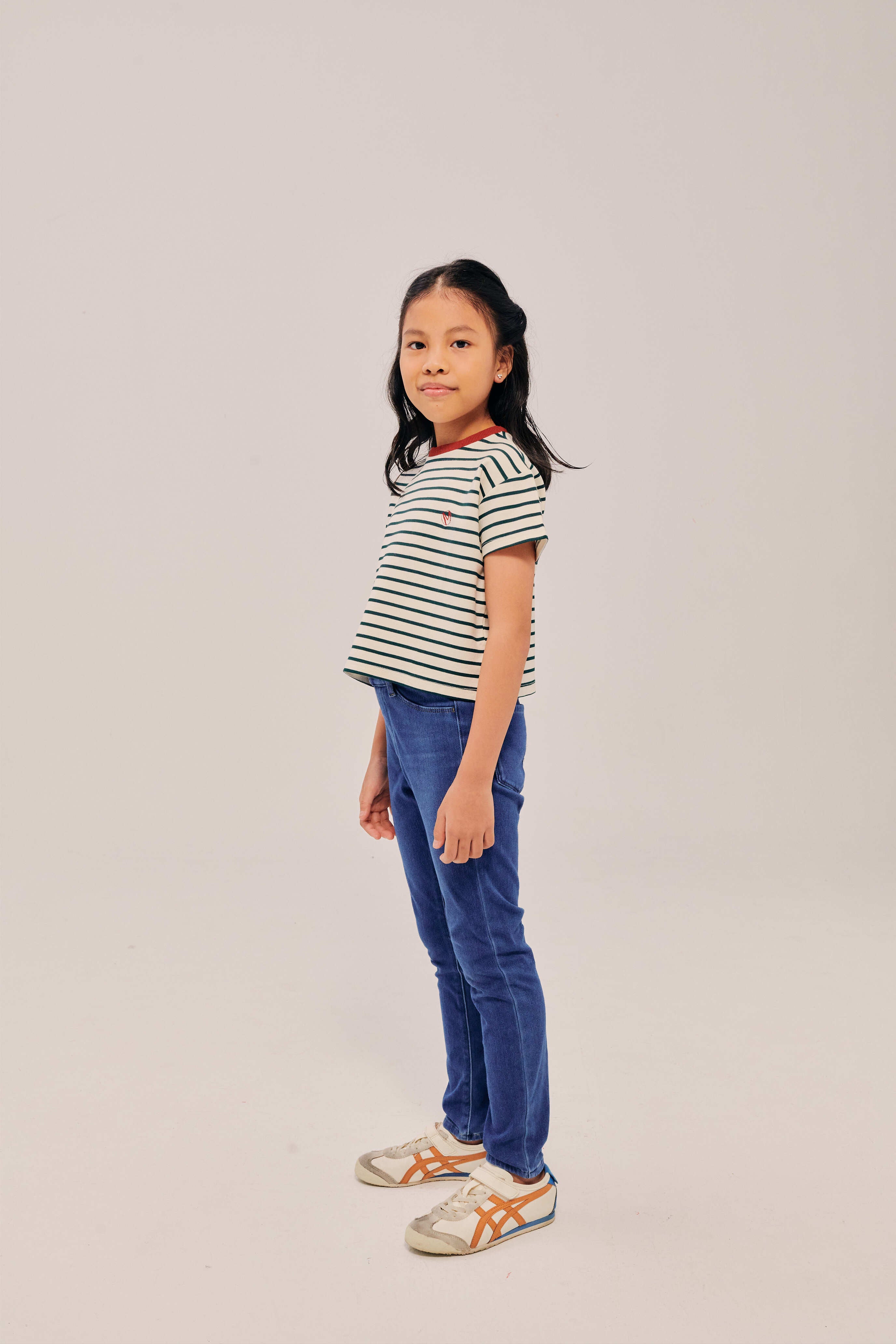 Mini Classic Embroidered Ivory Striped Shirt